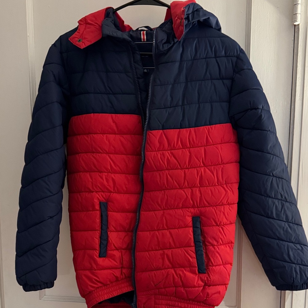 Tooby Doo Red and Navy Puffer Jacket